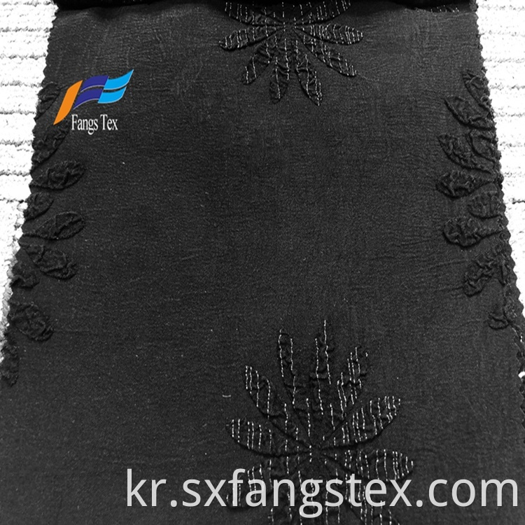 100% Polyester Fukuro Jacquard Formal Black Abaya Fabric 1